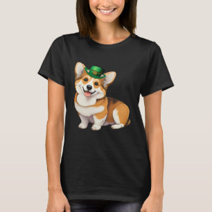 Camiseta Día de San Patricio Corgi Perro Irlandés Trébol Du