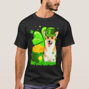 Camiseta Día de San Patricio Corgi Trébol Perro Mascota