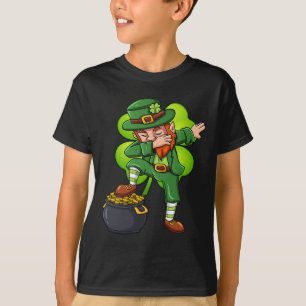 Camiseta Día de San Patricio Dabbing Leprechaun Chica de ni