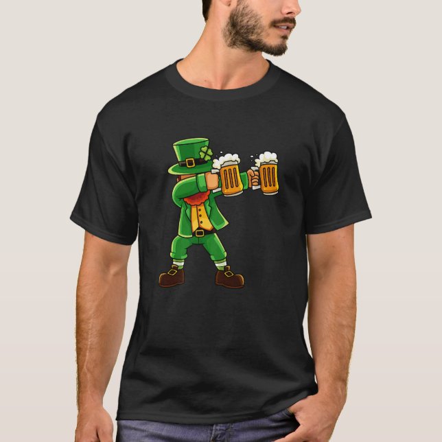 Camiseta Día de San Patricio Dabbing Leprechaun Gnome Irlan (Anverso)