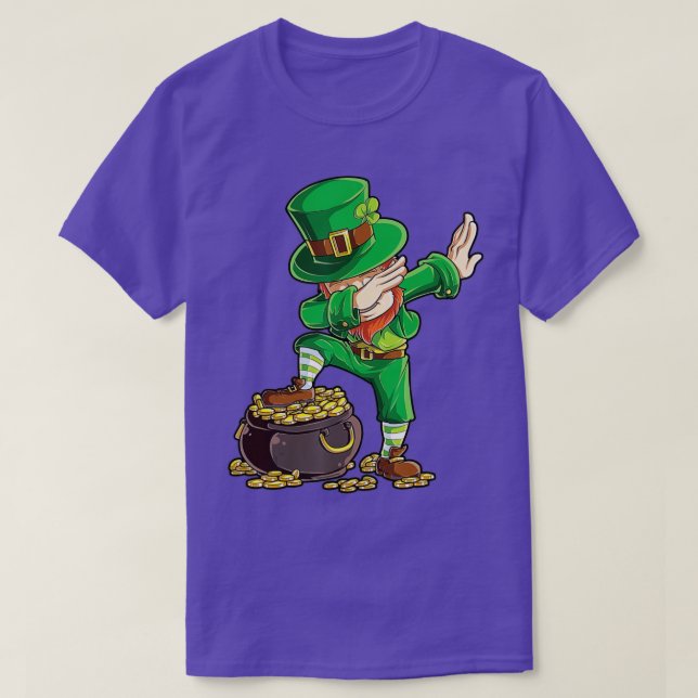 Camiseta Día de San Patricio Dabbing Leprechaun Niños Hombr (Diseño del anverso)