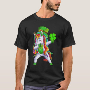 Camiseta Día de San Patricio Dabbing Unicorn Leprechaun Lep