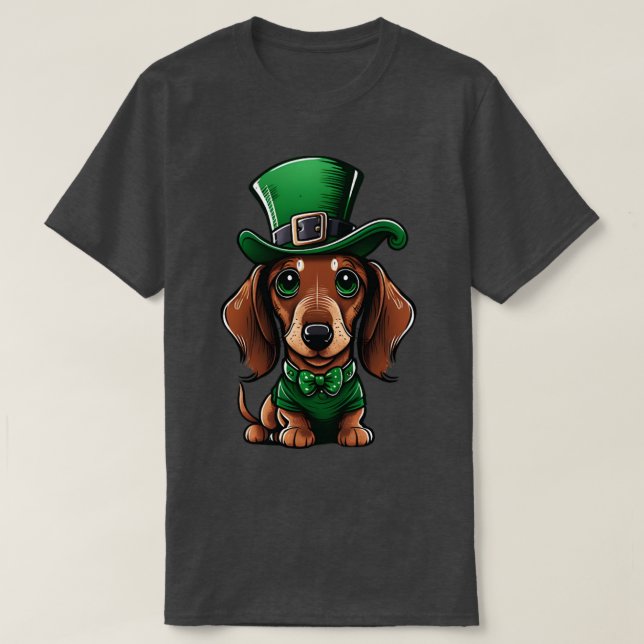 Camiseta Día de San Patricio Dachshund 17 de marzo Perro Wi (Diseño del anverso)