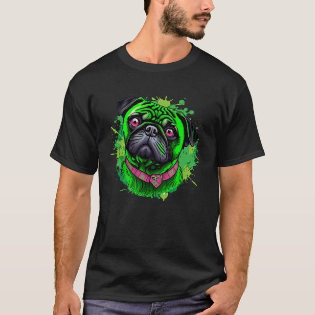 Camiseta Día de San Patricio de Pug adorable (Anverso)