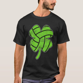 Camiseta Día de San Patricio del Voleibol Retro Shamrock