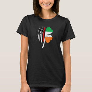 Camiseta Día de San Patricio delgada línea roja bandera irl