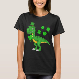 Camiseta Día de San Patricio Dinosaurio Shamrock Leprechaun