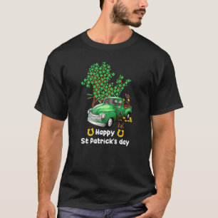 Camiseta Día de San Patricio Doberman Camión Trébol Pata Pe