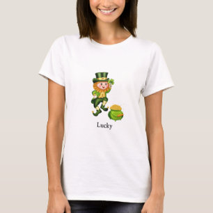 Camiseta Día de San Patricio duende y olla de oro