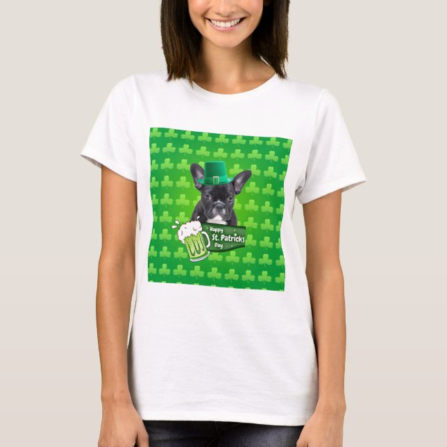Camiseta Día de San Patricio, el Gorra de cachorros de Bull (Anverso)