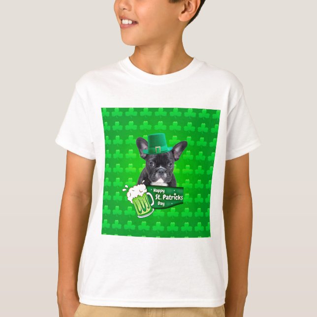 Camiseta Día de San Patricio, el Gorra de cachorros de Bull (Anverso)