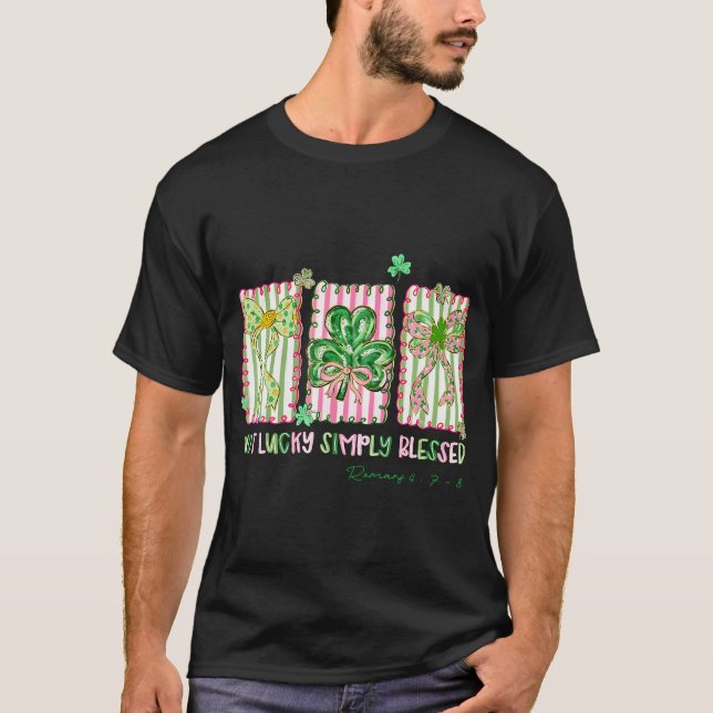 Camiseta Día de San Patricio Elegante Simplemente Bendito L (Anverso)
