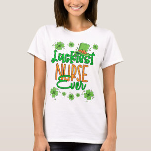 Camiseta Día de San Patricio Enfermera La enfermera más afo