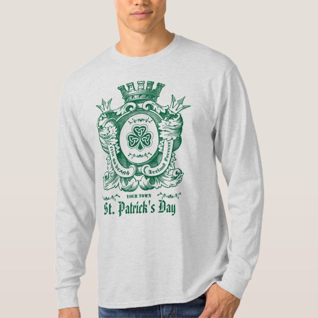 Camiseta Día de San Patricio, Escudo del Escudo de Shamrock (Anverso)