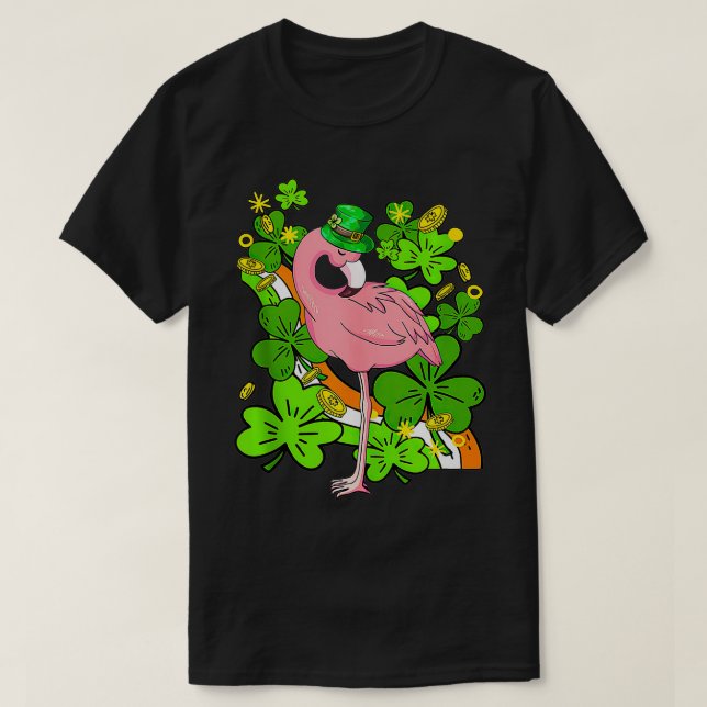 Camiseta Día de San Patricio Flamingo Shamrock Saint Patt (Diseño del anverso)
