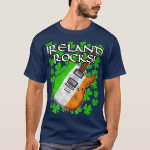 Camiseta Día de San Patricio Guitarra Bandera Irlandesa Roc