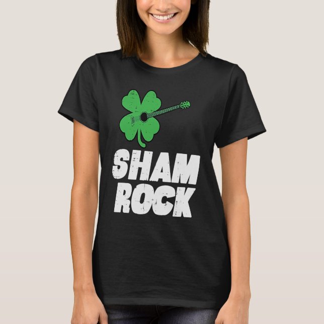 Camiseta Día de San Patricio Guitarra Shamrock Saint Pattys (Anverso)
