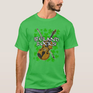 Camiseta Día de San Patricio Irlanda roza violín de fideo