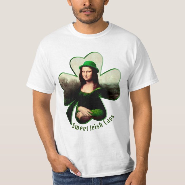 Camiseta Día de San Patricio, la afortunada Mona Lisa (Anverso)