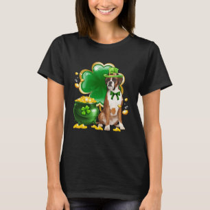 Camiseta Día de San Patricio Leprechaun Boxer Perro Shamroc