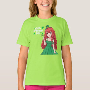 Camiseta Día de San Patricio lindo, clase de anime irlandés