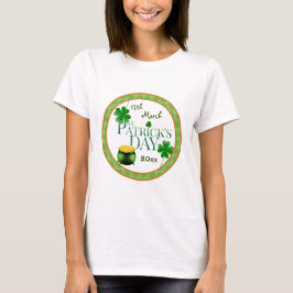 Camiseta Día de San Patricio Maceta de Oro Trébol de Cuatro