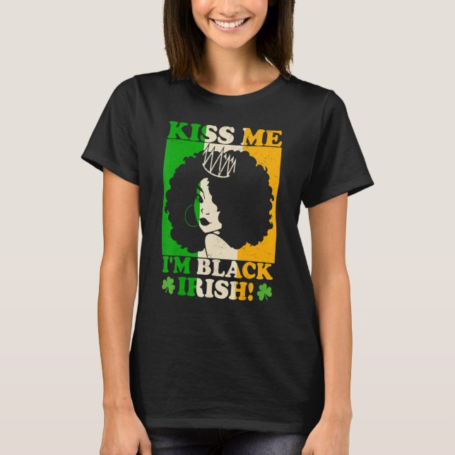 Camiseta Día de San Patricio me besa soy Melanin Ir de Irla (Anverso)
