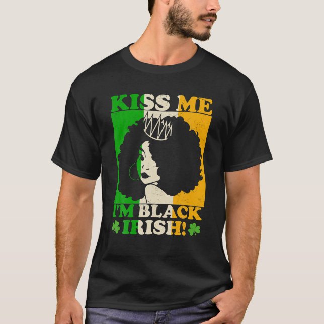 Camiseta Día de San Patricio me besa soy Melanin Ir de Irla (Anverso)
