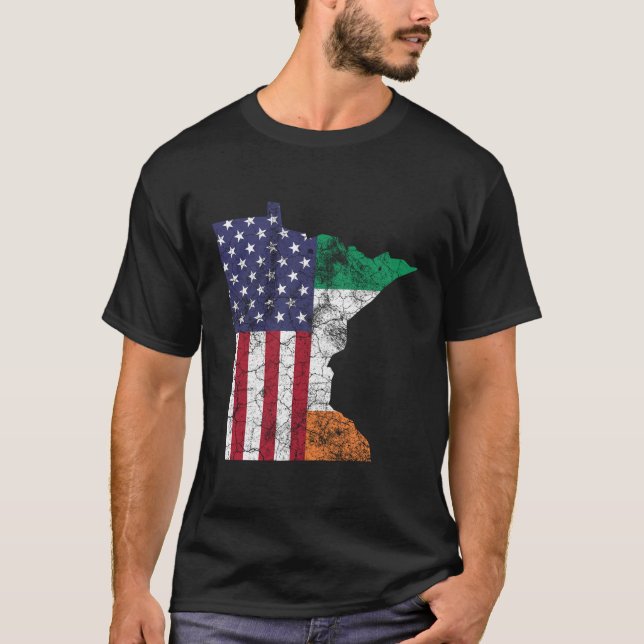 Camiseta Día de San Patricio Minnesota Bandera irlandesa Es (Anverso)