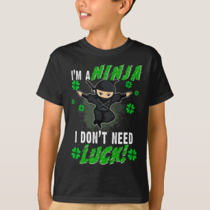 Camiseta Día de San Patricio Ninja Luck Green Kids Gift Clo