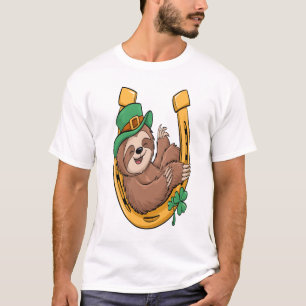 Camiseta Día de San Patricio Perezoso Herradura Afortunado