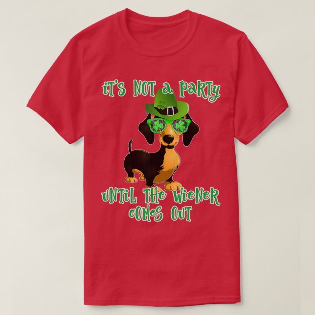 Camiseta Día de San Patricio Perro Dachshund regalo de cerv (Diseño del anverso)