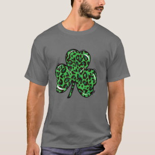 Camiseta Día de San Patricio Regalos Leopardo Shamrock Homb