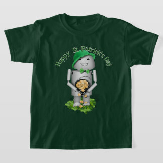 Camiseta Día de San Patricio Robo-x9 Con Olla de Oro