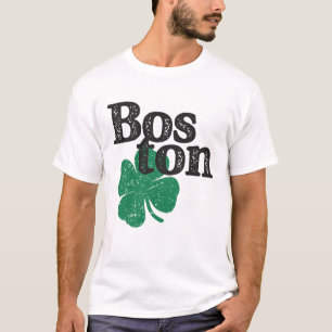 Camiseta Día de San Patricio Shamrock Massachusetts Boston