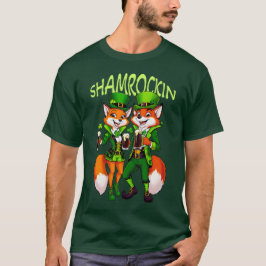 Camiseta Día de San Patricio, Shamrockin Fox Leprechauns Gr