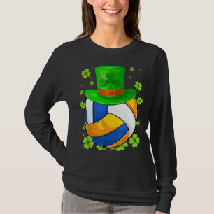 Camiseta Día De San Patricio Sombrero Amante Voleibol Irlan
