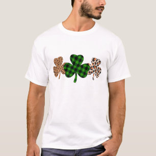 Camiseta Día de San Patricio Suerte Irlandés Verde Cuadros 