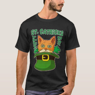 Camiseta día de San Patricio Tabby Gato Feliz Duende Shamro