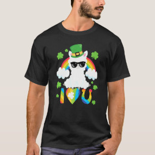 Camiseta Día de San Patricio Te Amo Llamar Corazón Arcoiris