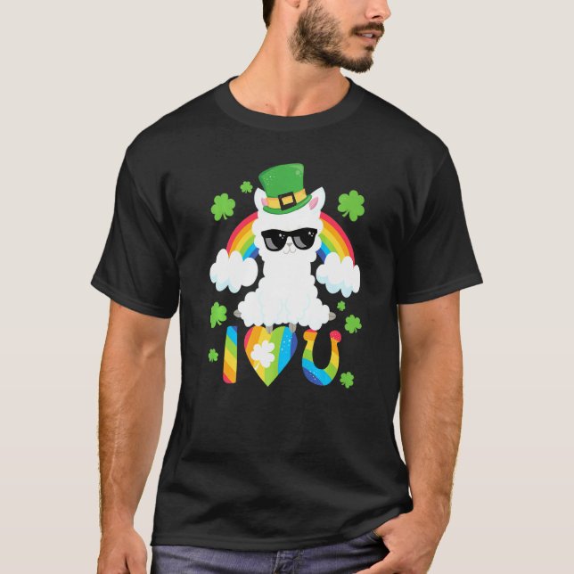 Camiseta Día de San Patricio Te Amo Llamar Corazón Arcoiris (Anverso)