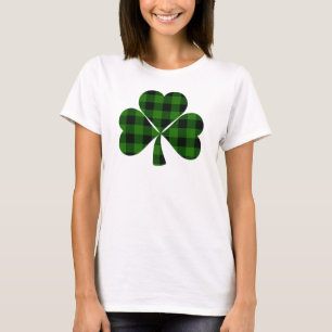 Camiseta día de San Patricio, trébol de cuadros verde irlan