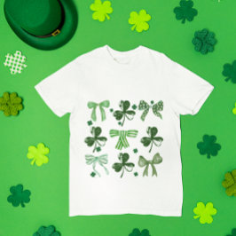 Camiseta Día de San Patricio trébol de la suerte y lazo