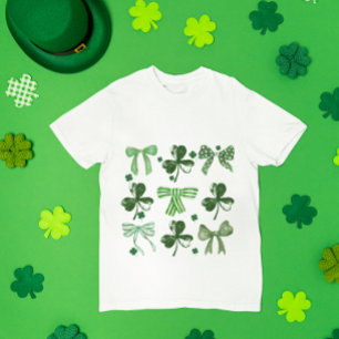 Camiseta Día de San Patricio trébol de la suerte y lazo