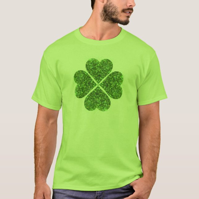 Camiseta Día de San Patricio, trébol irlandés que reluce ve (Anverso)