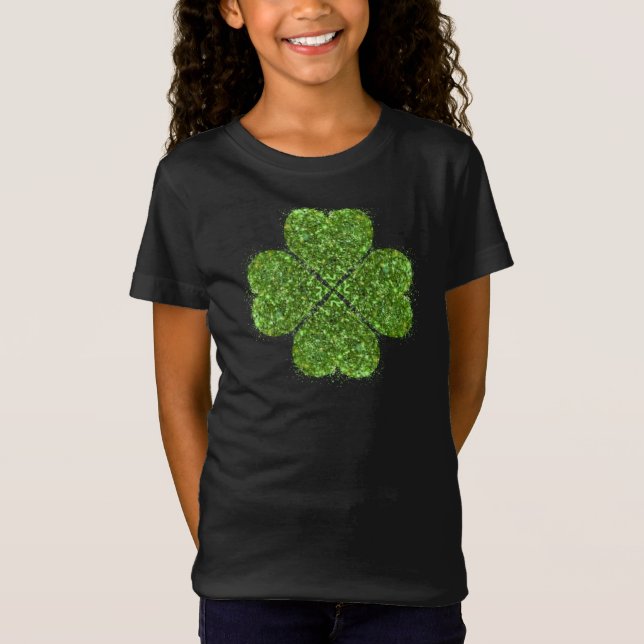 Camiseta Día de San Patricio, trébol irlandés que reluce ve (Anverso)