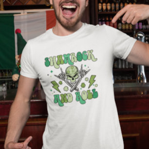 Camiseta Día de San Patricio Trébol Rock Roll 