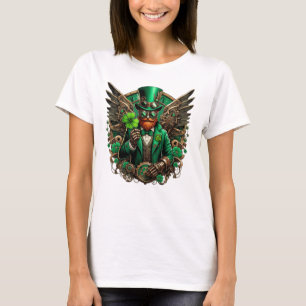 Camiseta Día de San Patricio trébol steampunk