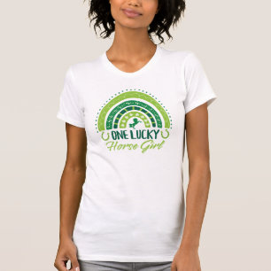 Camiseta Día de San Patricio, un afortunado Chica ecuestre