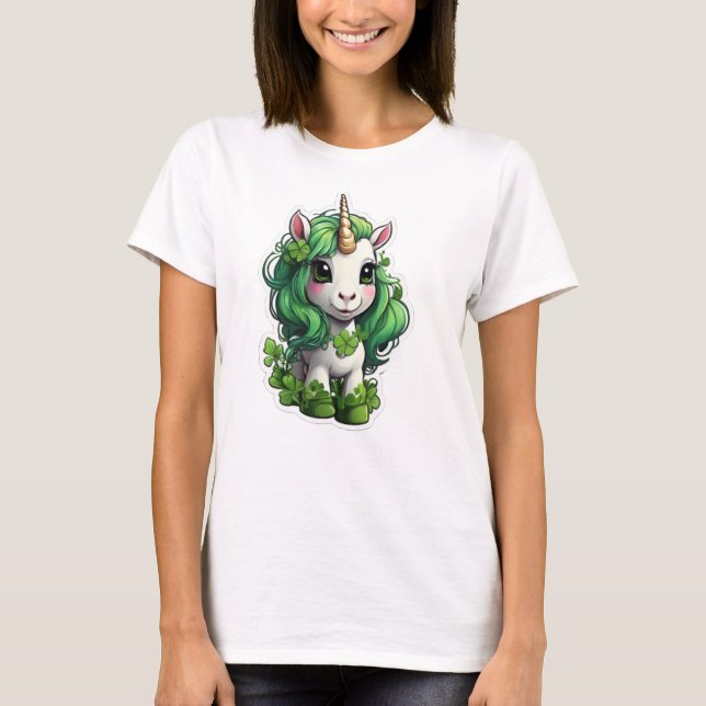 Camiseta Día de San Patricio Unicornio (Anverso)